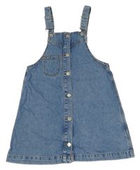 Modré riflové laclové propínací šaty Zara 