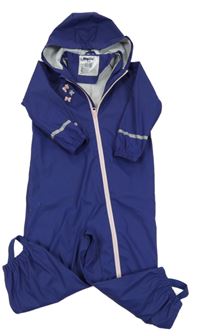 Tmavomodrá nepromokavá kombinéza s motýly a kapucí Lupilu