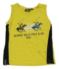Žluto-černé tílko s logem Beverly Hills Polo Club
