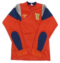 Červeno-tmavomodro-šedá brankářská mikina s číslem Umbro