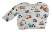 Béžová oversize mikina s auty Primark