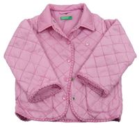 Růžová prošívaná šusťáková zateplená Benetton