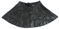 Černá koženková kolová sukně H&M