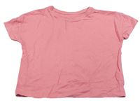 Růžové oversize crop tričko Tu