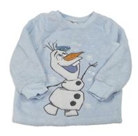 Světlemodrá plyšová mikina s Olafem Disney
