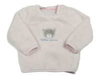 Světlerůžová plyšová mikina s medvídkem a nápisem little nutmeg