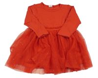 Červené šaty se třpytivým tylem H&M