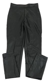 Černé koženkové legíny PULL&BEAR