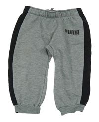 Šedo-černé melírované tepláky s logem PUMA