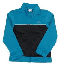 Modrozeleno-černá thermo propínací mikina s logem Domyos