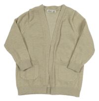Světlebéžový melírovaný svetrový cardigan SHEIN