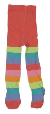 Jahodovo-barevné pruhované punčocháče Next