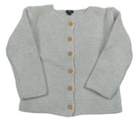 Světlešedý melírovaný propínací svetr KIABI