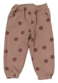 Starorůžové puntíkaté teplé tepláky ZARA