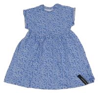 Nové - modro-bílé kytičkované melírované šaty St. Bernard