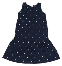 Tmavomodro-bílé puntíkaté šaty Kids