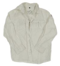 Bílá lněná košile s nápisem a číslem 