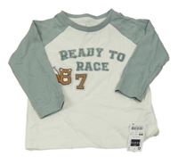 Nové - bílo-břidlicové triko s nápisy a číslem/liškou St. Bernard