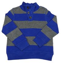 Safírovo-tmavošedá pruhovaná mikina GAP