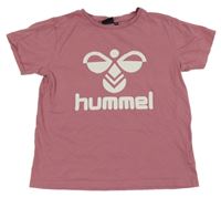 Starorůžové tričko s logem hummel