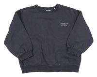 Tmavošedá oversize mikina s nápisy ZARA