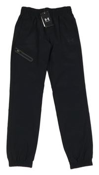 Nové - černé cuff šusťákové funkční kalhoty s logem UNDER ARMOUR