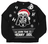 Černý pletený svetr se Star Wars s vánočním motivem