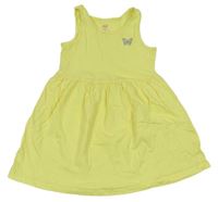 Žluté bavlněné šaty s motýlem H&M