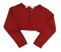 Červené třpytivé svetrové bolerko H&M