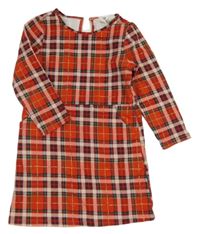 Červeno-barevné kostkované třpytivé šaty H&M