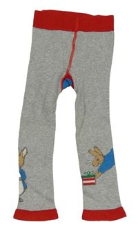Šedo-červené punčocháče bez šlapiček s Peter Rabbit Blade&Rose