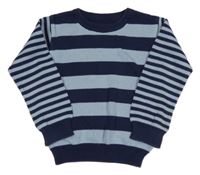 Tmavomodro-modrý pruhovaný svetr M&S