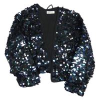 Černo-zeleno-fialové flitrové bolerko H&M