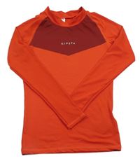 Červeno-vínové sportovní funkční triko Kipsta