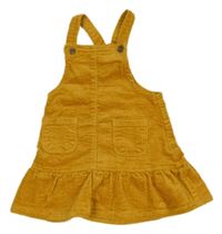 Okrové manšestrové laclové šaty Topomini