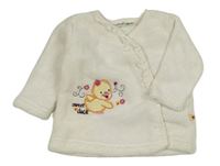 Smetanová chlupatá propínací mikina s kuřetem Ergee