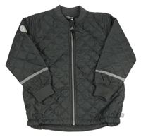 Antracitová prošívaná šusťáková lehce zateplená bunda