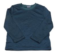 Tmavozeleno-tmavomodré pruhované sportovní triko Lupilu