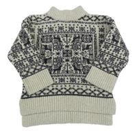 Béžovo-černý vzorovaný svetr George