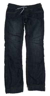 Tmavomodré zateplené cuff teplákové rifle C&A