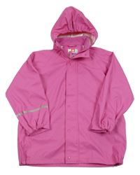 Tmavorůžová nepromokavá bunda s kapucí