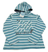 Nové - Modro-bílá pruhovaná mikina s číslem a kapucí Topolino