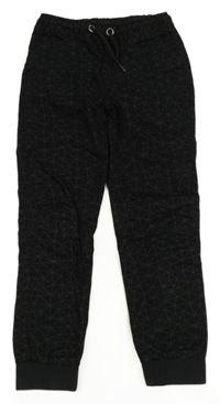Černé vzorované plátěné cuff kalhoty Y.F.K.