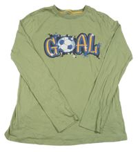 Khaki triko s nápisem s fotbalovým míčem M&S