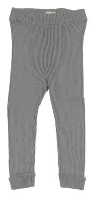 Šedé žebrované pletené tepláky Pocopiano