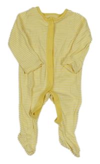 Žluto-bílý pruhovaný overal F&F