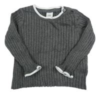 Tmavošedý žebrovaný svetr H&M