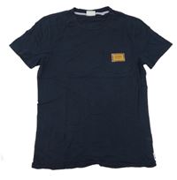 Tmavomodré tričko s kapsou s nášivkou Scotch&Soda