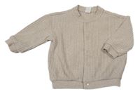 Béžová žebrovaná propínací mikina H&M