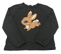 Tmavošedá lehká mikina s králíkem H&M